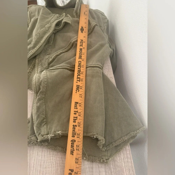 We the free Malika Jacket Moto Style Drapey Hem Zip Details Boho Chic XS *READ* - Picture 8 of 9